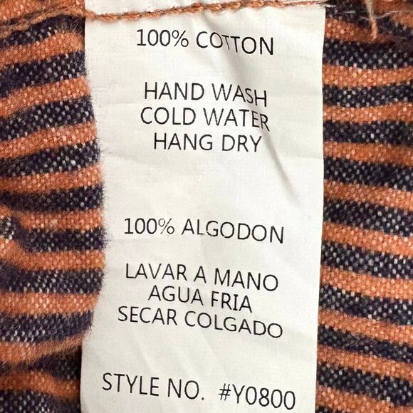 Anthropologie Mur Mur Boho Hoodie Embroidered Blue Striped Cotton Top Size S - Picture 6 of 7